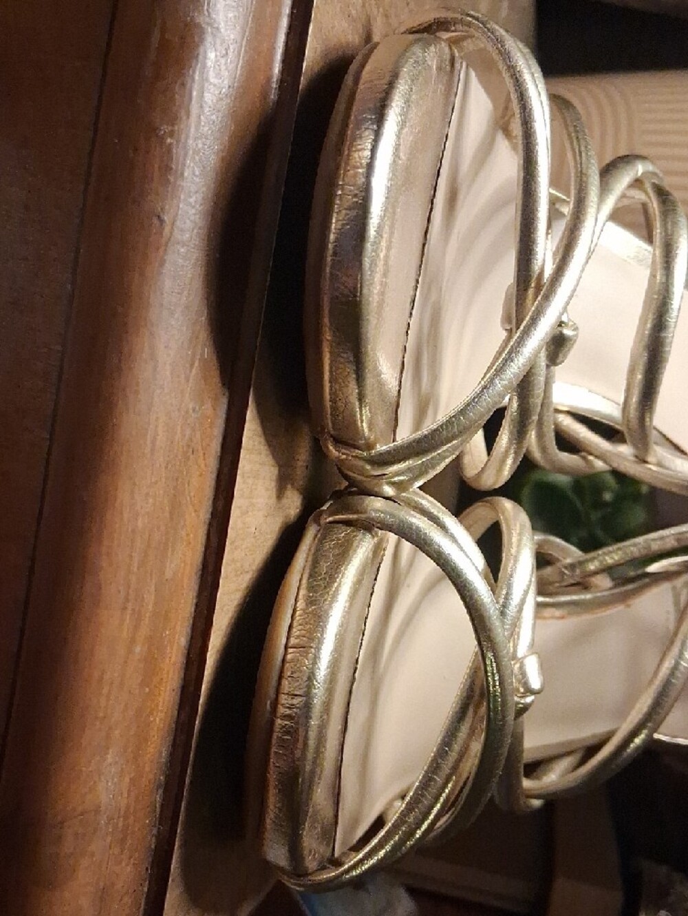 Fergalicious Metallic Gold Strappy High Heels - Picture 15 of 16